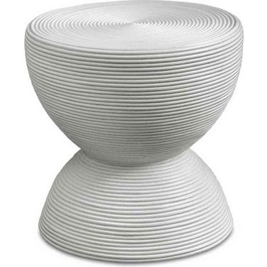 Bongo Rattan Side Table In White