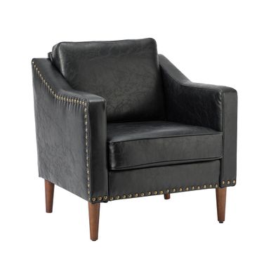 Bonita Vegan Leather Armchair In Black
