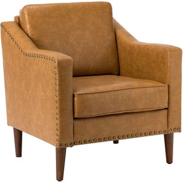 Bonita Vegan Leather Armchair In Camel