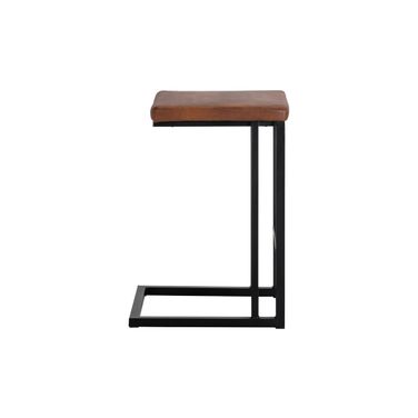 Boone Counter Stool Set of 2 In Black and Bravo Cognac