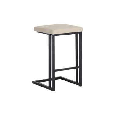 Boone Counter Stool Set of 2 In Black and Bravo Cream
