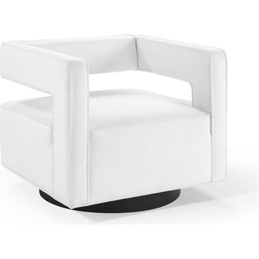 Booth Performance Velvet Swivel Armchair EEI-3948-WHI