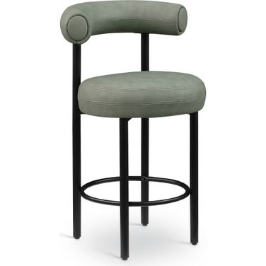 Bordeaux Vegan Leather Counter Stool Set of 2 In Green