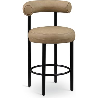Bordeaux Vegan Leather Counter Stool Set of 2 In Tan