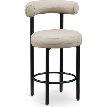 Bordeaux Vegan Leather Counter Stool Set of 2 In Taupe