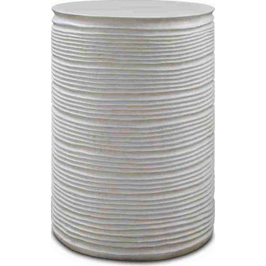 Borderline Drum Table In White