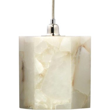 Borealis Alabaster Hexagon 1-Light Pendant In White