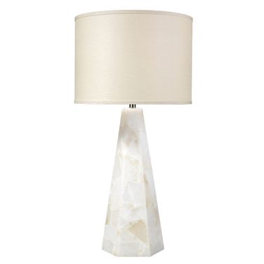 Borealix Alabaster Hexagon Table Lamp In White