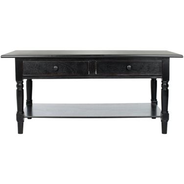 Boris Distressed Black 2-Drawer Coffee Table
