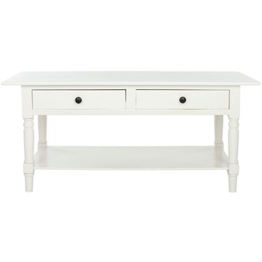 Boris Distressed Cream 2-Drawer Coffee Table