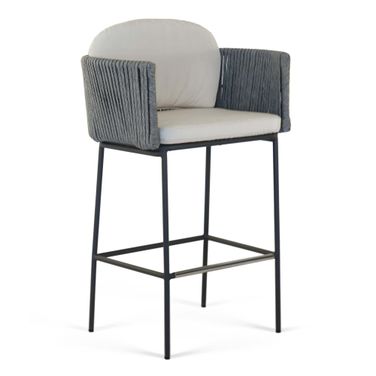 Boston Barstool with Sunbrella Cushion In Gray
