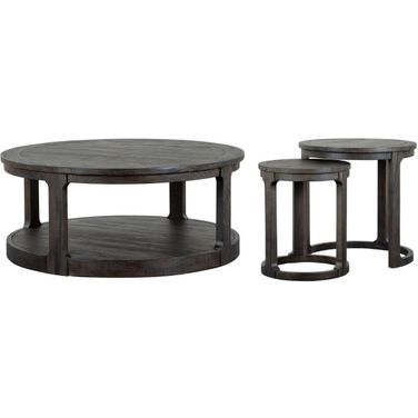 Boswell Peppercorn Round Occasional Table Set