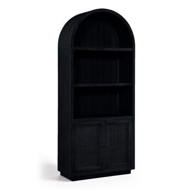 Botanical Solid Wood Bookcase In Black