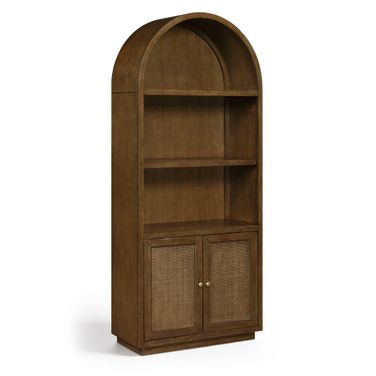 Botanical Solid Wood Bookcase In Brown