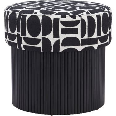 Boto Storage Ottoman In Black and White