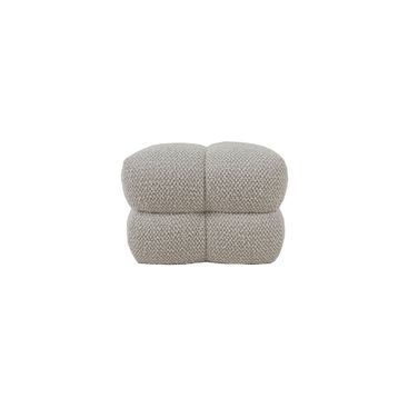 Boucle Fabric Upholstered Ottoman In Beige
