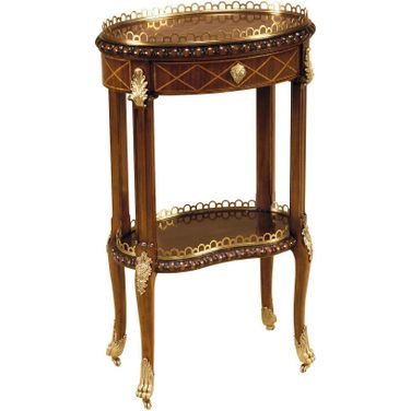 Boudoir Occasional Table In Brown and Brass
