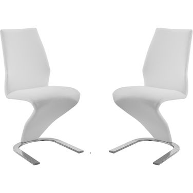 Boulevard PU Leather Dining Chair Set of 2 In White