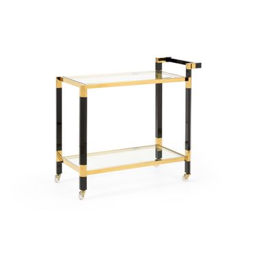 Boulevardier Bar Cart In Black and Gold