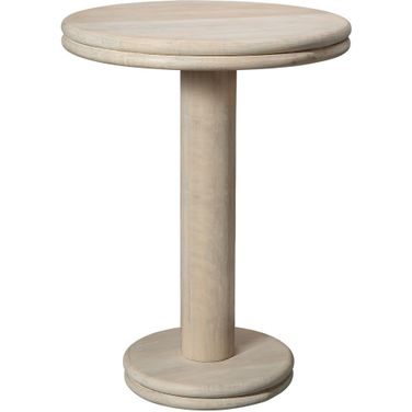 Bourbon Mango Wood Bar Table In White Bleach