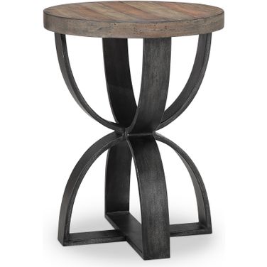 Bowden Round Accent Table In Rustic Honey