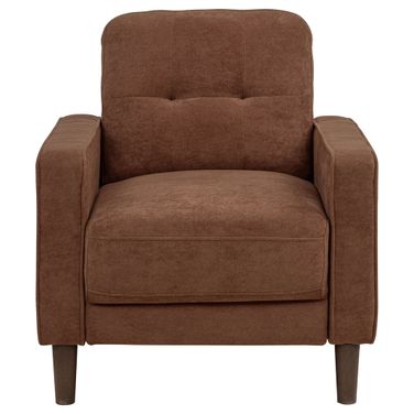 Bowen II Fabric Upholstered Track Arm Accent Chair In Rust