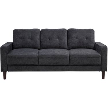 Bowen II Fabric Upholstered Track Arm Sofa In Steel Grey