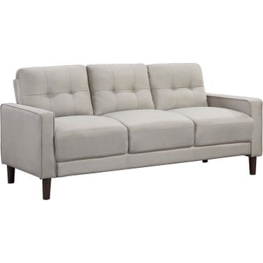Bowen Upholstered Track Arms Tufted Sofa Beige
