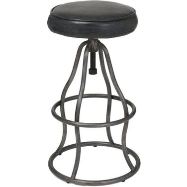 Bowie Stool In Black Leather