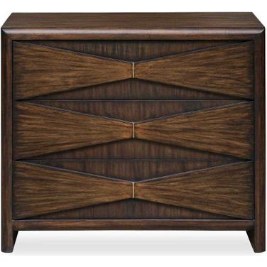 Bowtie 3 Drawer Mid-Century Chest In Brass