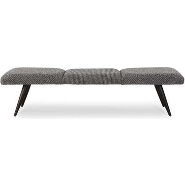 Bowtie Fabric Bench In Gray