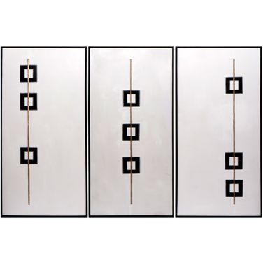 Boxed In 30" x 60" Set Of 3 In Black and White