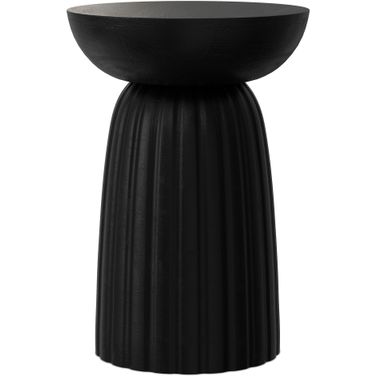 Boyd 13 Inch Solid Mango Stripe Accent Table In Black