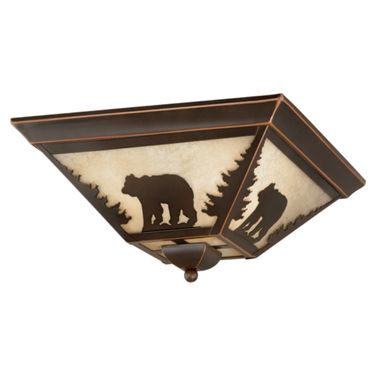 Bozeman 14 Inch Flush Mount Ceiling Light In Burnished Bronze