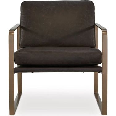 Bradett Accent Chair In Dark Brown and Gold