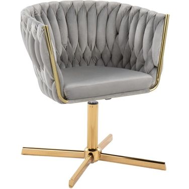 Braided Renee Swivel Accent Chair In Gold and Silver