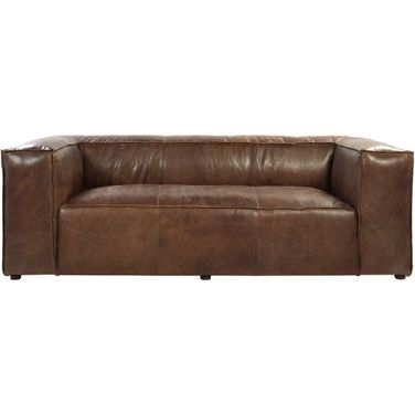 Brancaster Retro Brown Leather Sofa