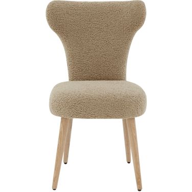 Brandietta Faux Shearling Dining Chair In Walnut and Light Brown