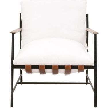 Stitch and Hand Brando Club Chair In Peyton Pearl and Chestnut