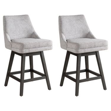 Branson 26 Inch Counter Height Swivel Barstool Set of 2 In Gray