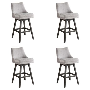 Branson 30 Inch Bar Height Swivel Barstool Set of 4 In Gray