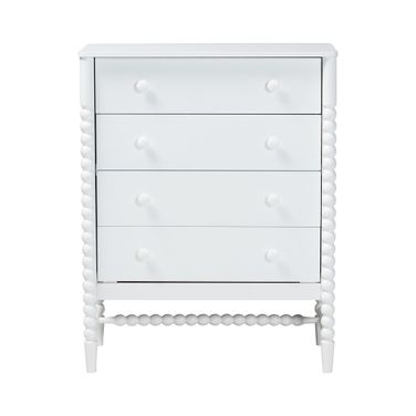 Brantley 4 Drawer Spindle Chest In White