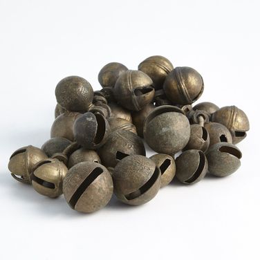 Brass 30 Inch Large Bell Cluster In White