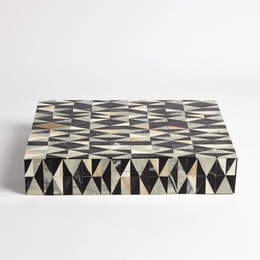 Brass Diamond Large Box In Black