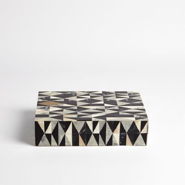 Brass Diamond Small Box In Black
