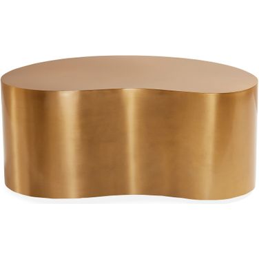 Brass Kidney Small Table In Antique Brass