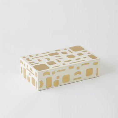 Brass Medium Jali Box In White
