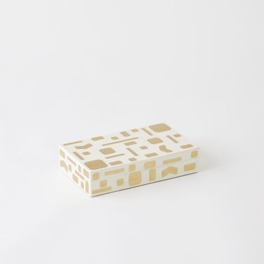 Brass Small Jali Box- In White