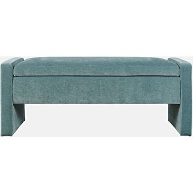 Braun 48 Inch Upholstered Bedroom Hallway Storage Bench In Blue