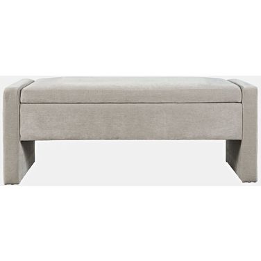 Braun 48 Inch Upholstered Bedroom Hallway Storage Bench In Grey
